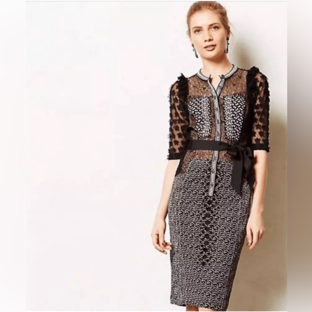 Byron Lars Beguile Multicolor Anthropologie Allusion Sheath Dress Size 4 NWOT - Picture 11 of 11